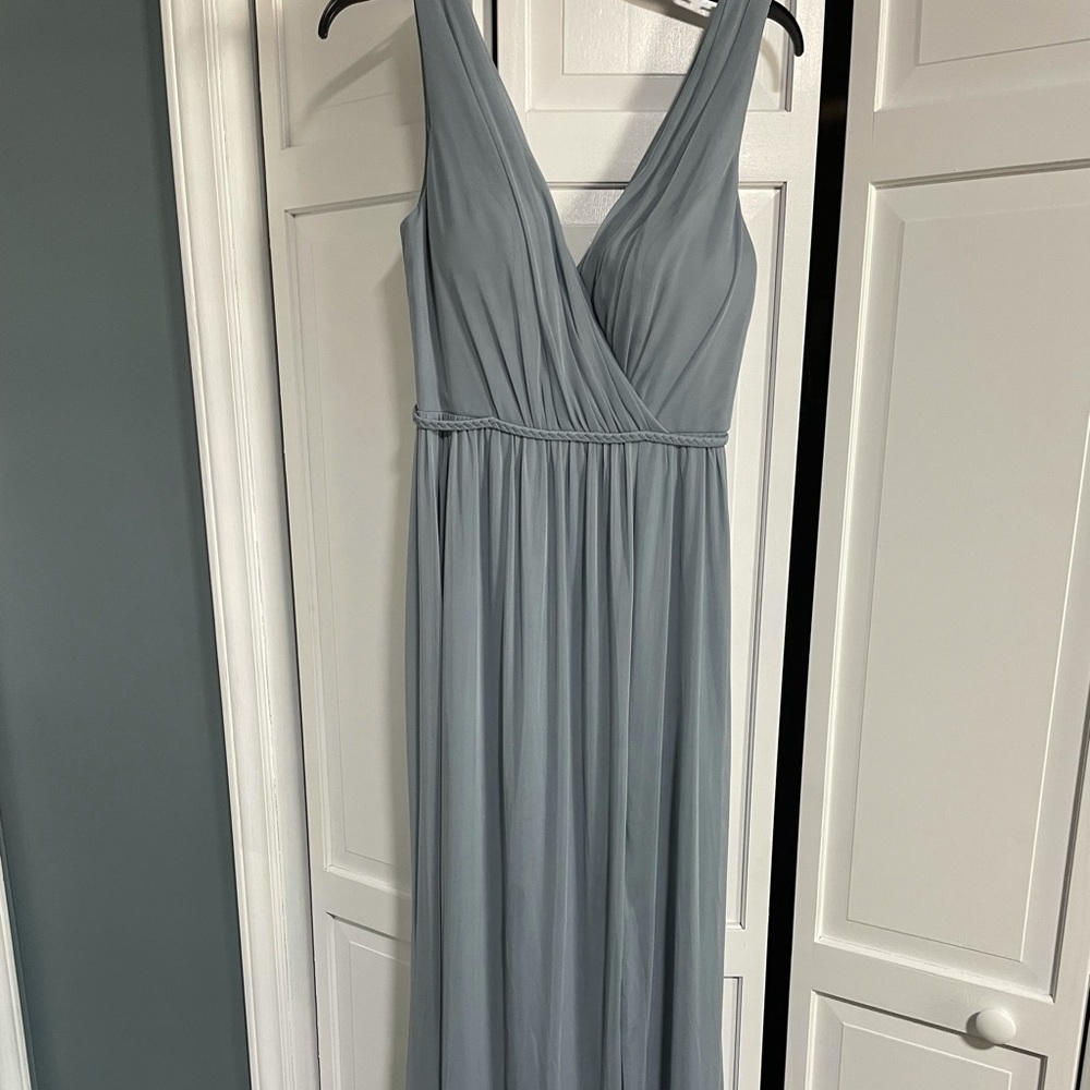 Tanicia Dusty Blue Azazie Bridesmaids dress
